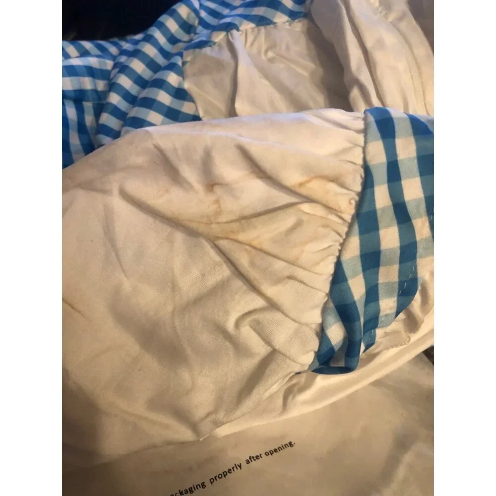 Kansas Hottie Gingham Dress Costume Large Halloween Role Play Stain Defect - Picture 4 of 4